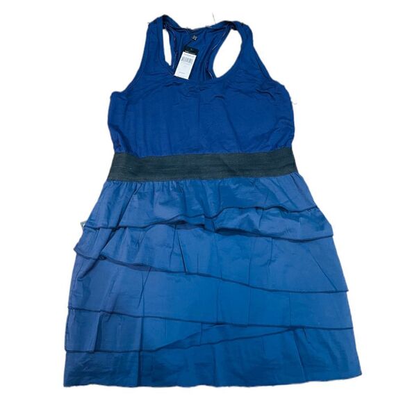 NWT BCBGMAXAZRIA Navy Blue Ruffle Tiered Dress Size L MSRP $218 - Picture 4 of 6